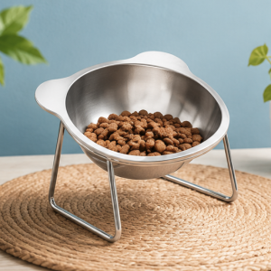 Tilted Stainless Steel Pet Bowl